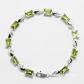 Natural Peridot 925 Sterling Silver New Gold Bracelet